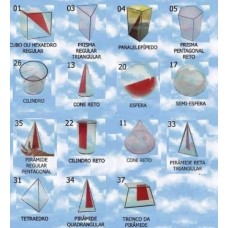 Sólidos Geométricos em Acrílico 15 peças